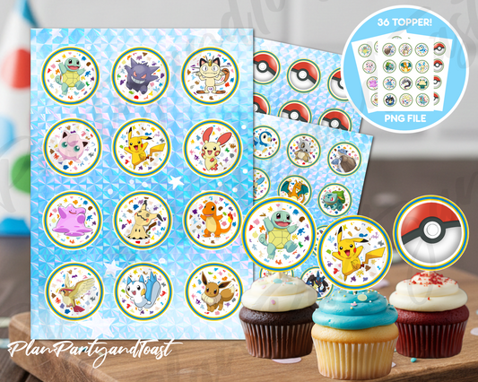 Pokemon cupcake toppers