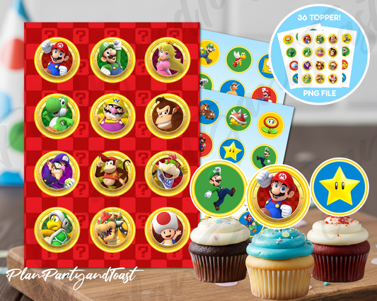 Super Mario Bros cupcake toppers