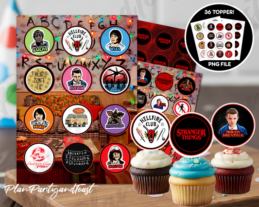 Stranger Things cupcake toppers