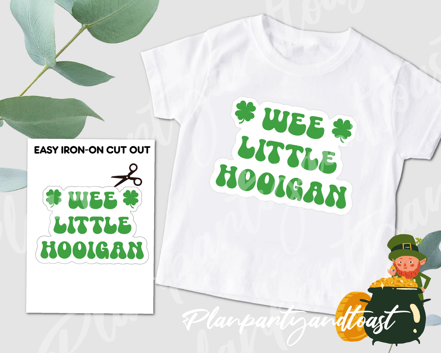 St. Patrick's Day Wee little Hooligan Digital Iron-On Design