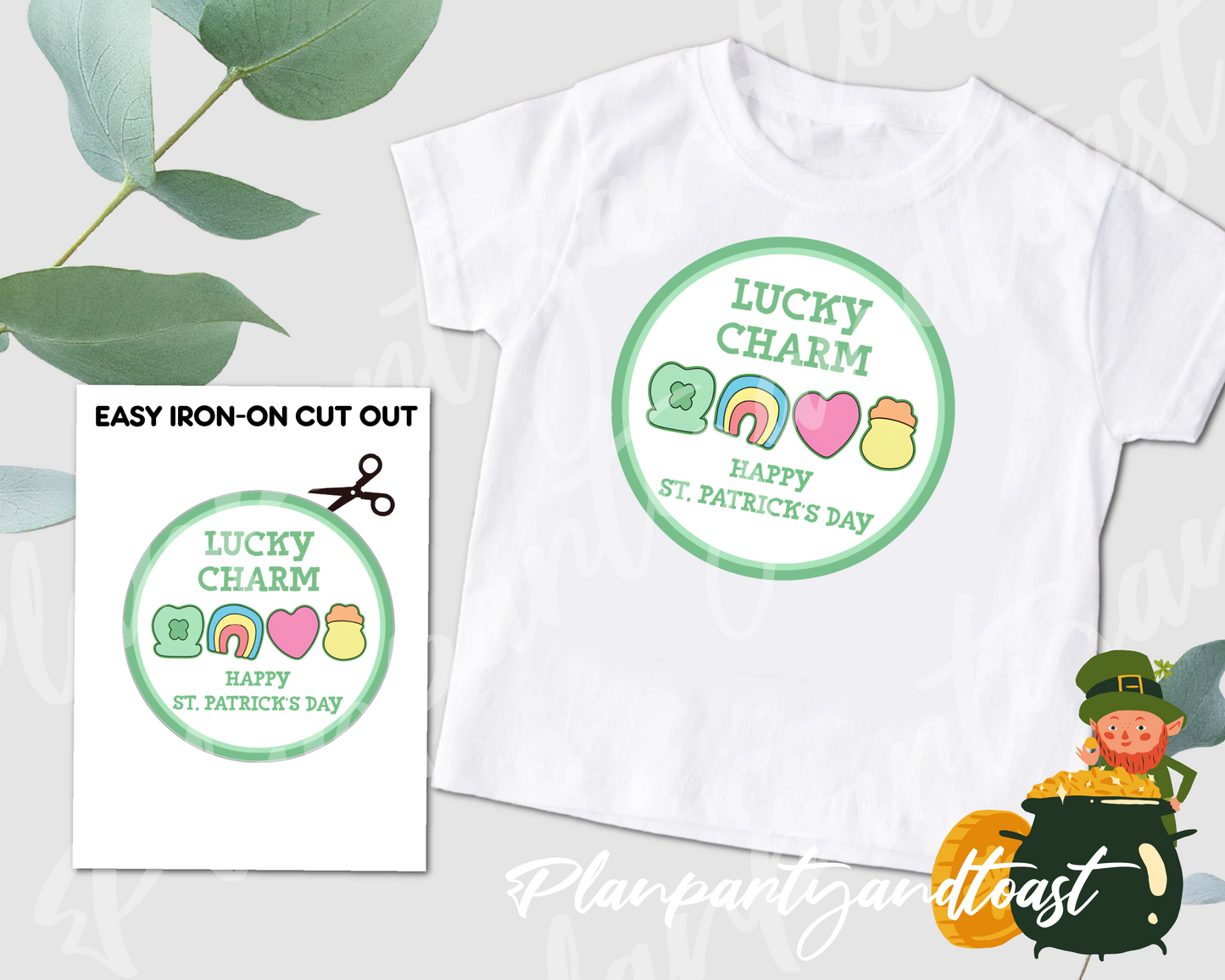 St. Patrick's Day Lucky Charms Digital Iron-On Design