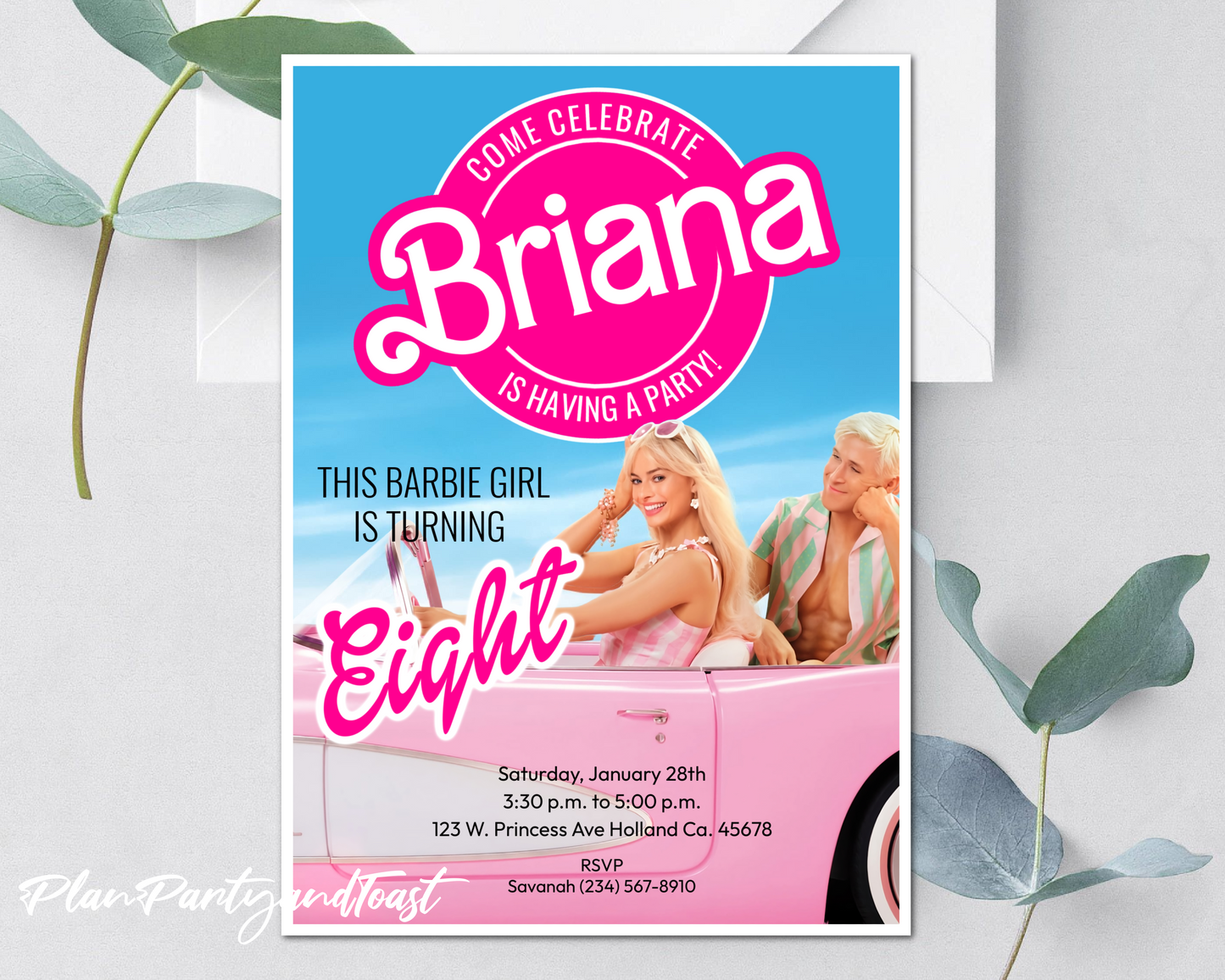Barbie birthday invitation Barbie and Ken invite