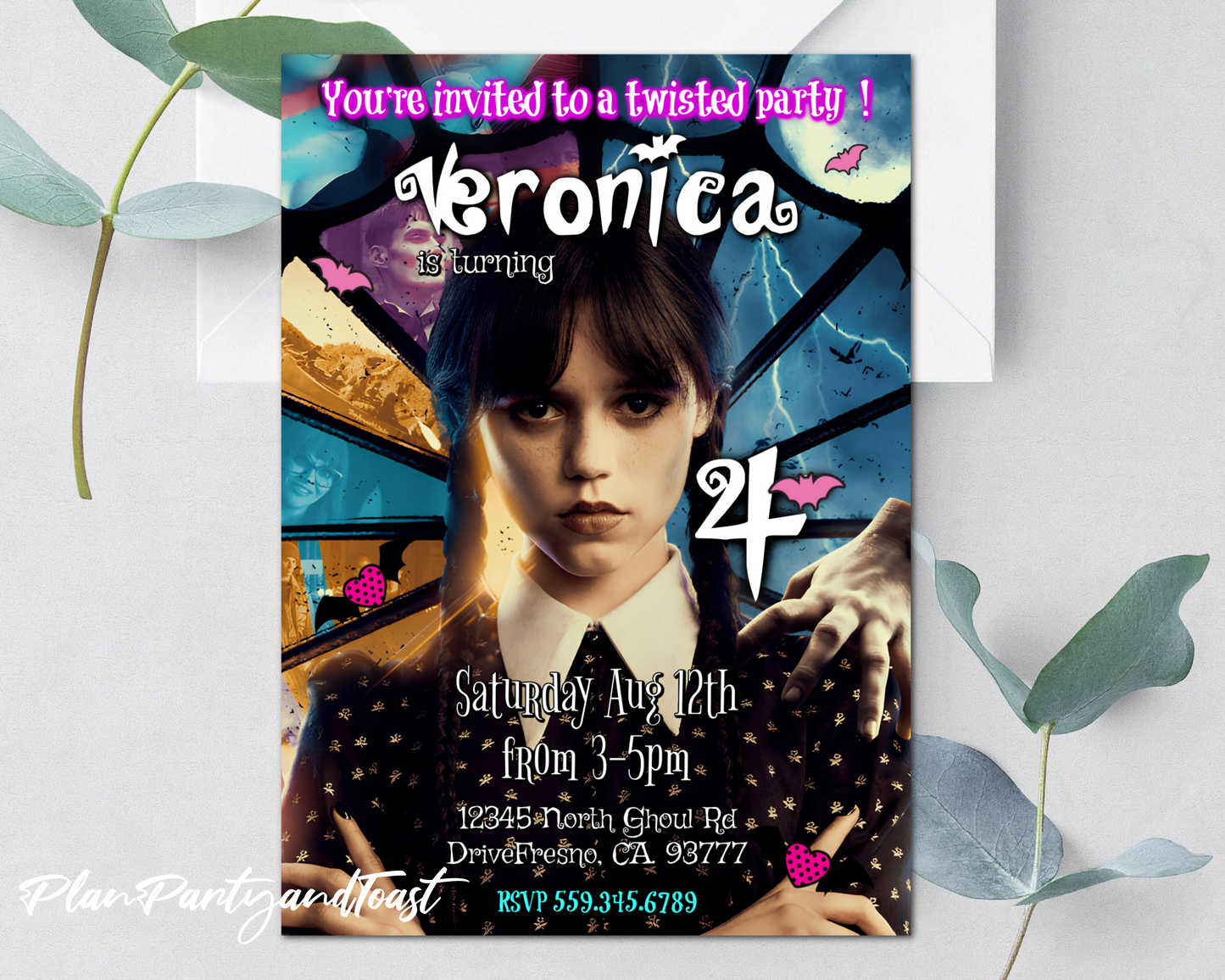Wednesday birthday invitation