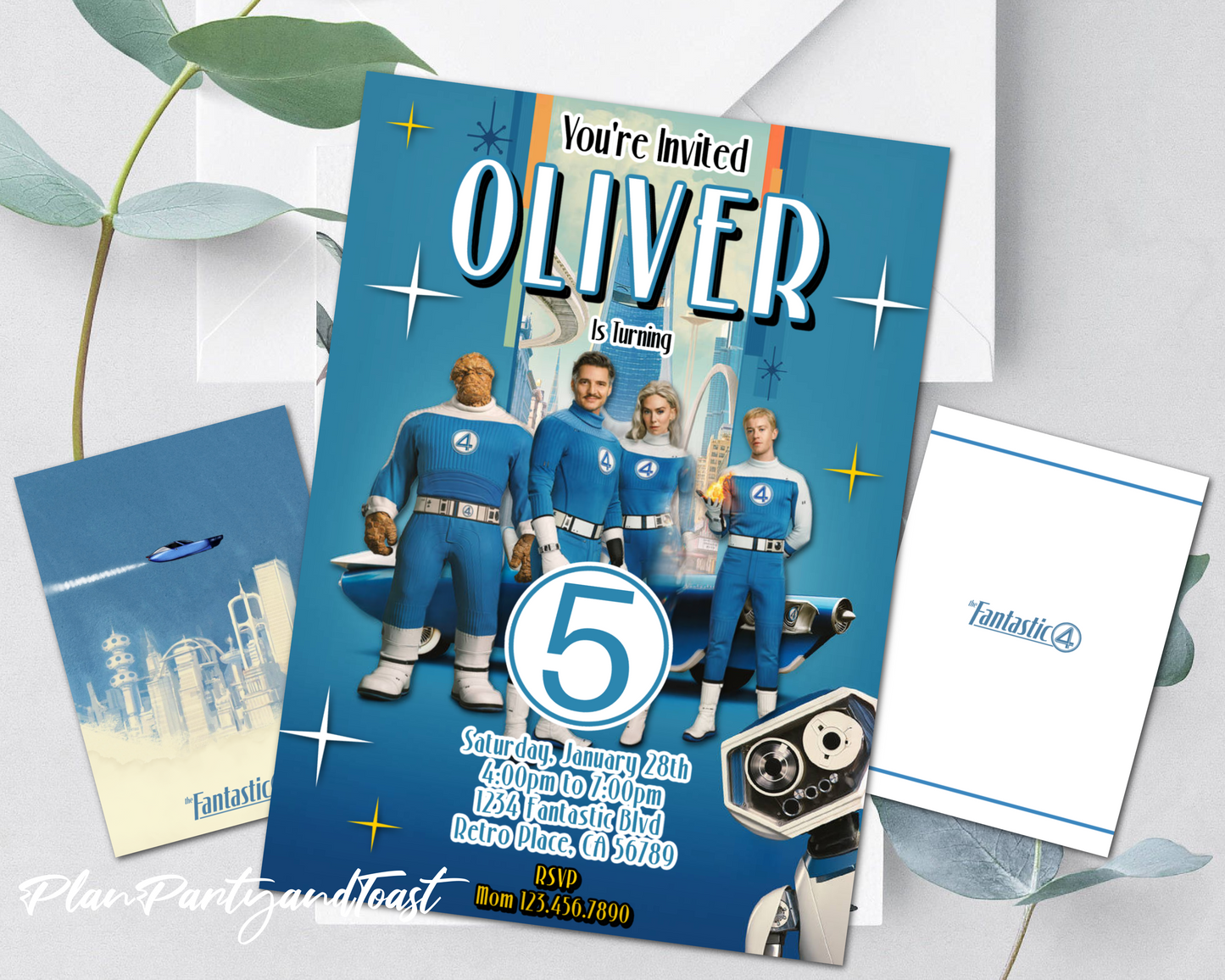The Fantastic Four birthday invitation