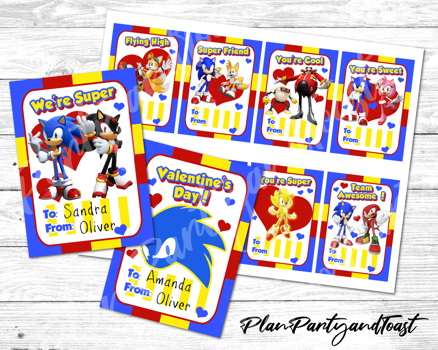 Sonic Valentine's Day Cards