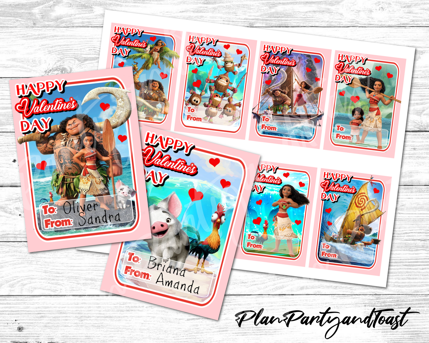 Moana Valentine's Day Cards