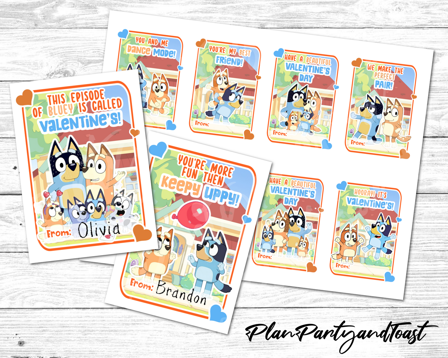 Bluey Valentine's Day Cards