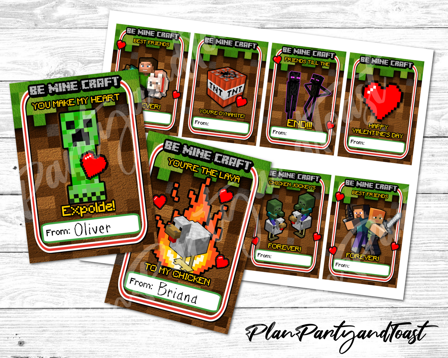 Minecraft Valentine's Day Cards!