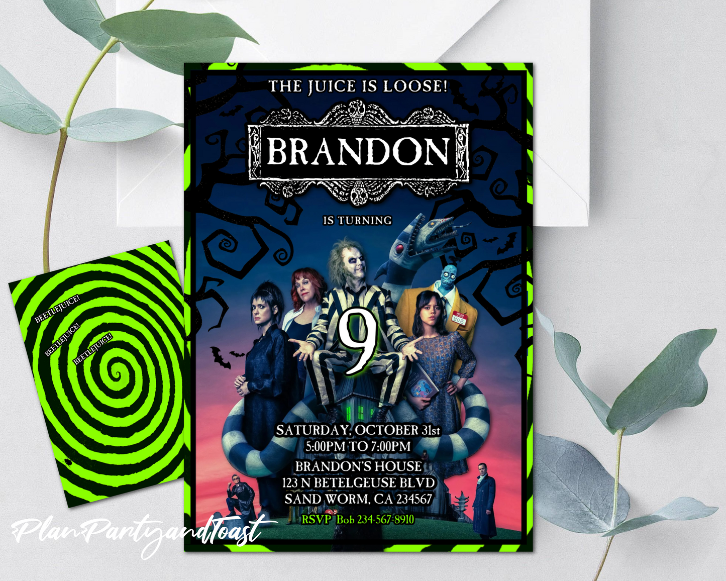 Beetlejuice Beetlejuice birthday invitation