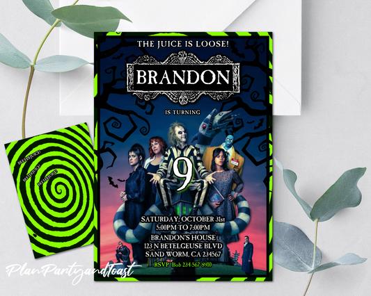Beetlejuice Beetlejuice birthday invitation