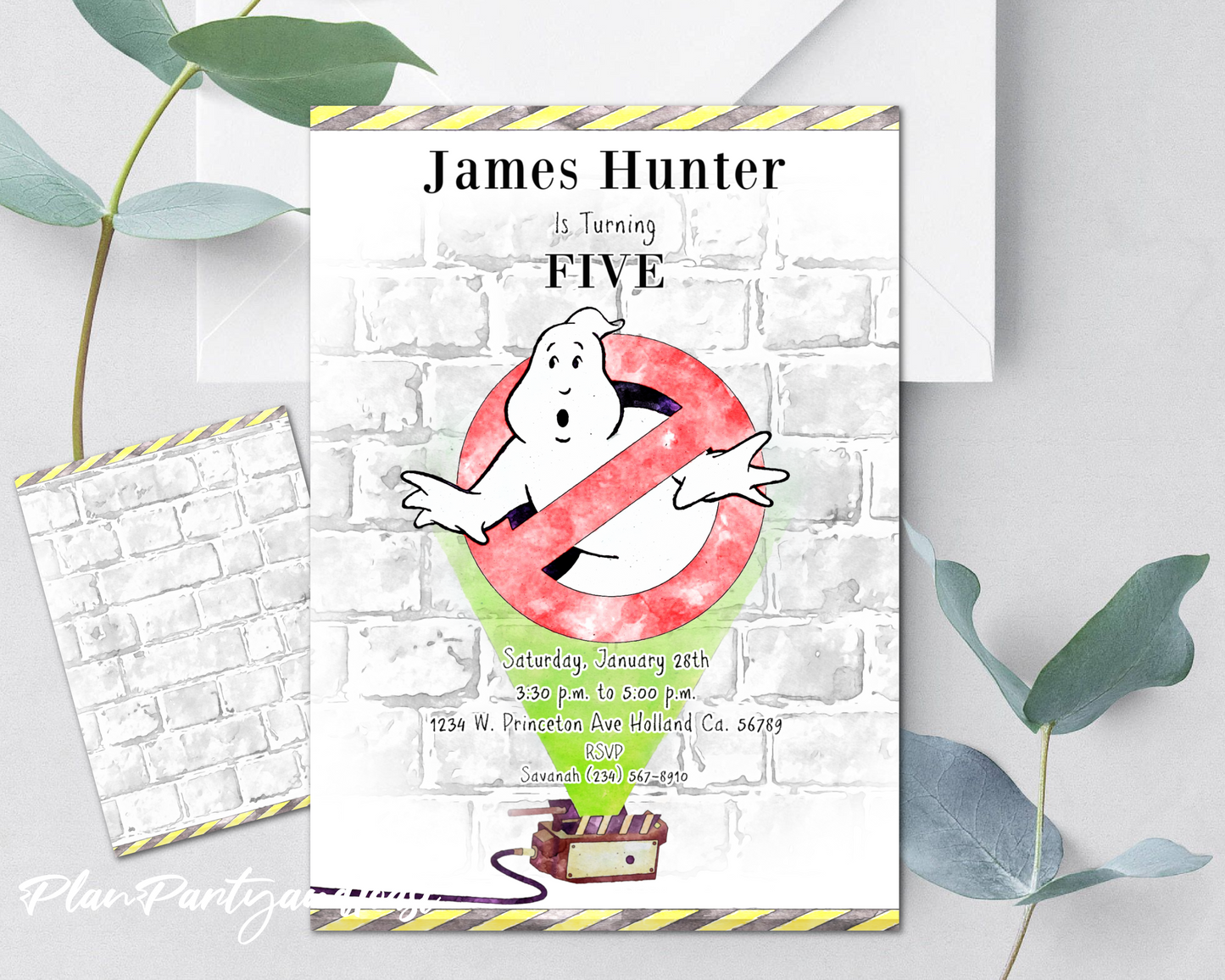Ghostbusters birthday invitation