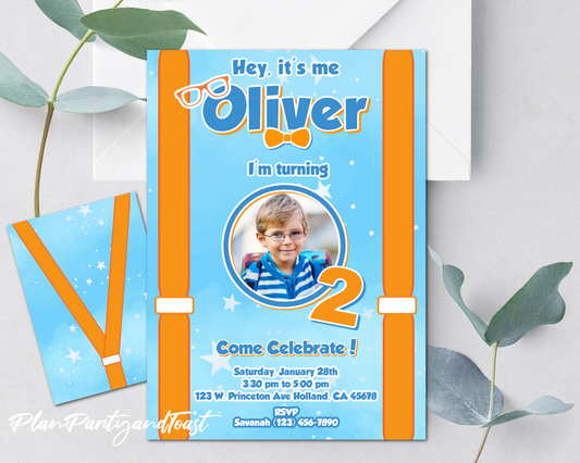 Blippi birthday invitation Come Celebrate