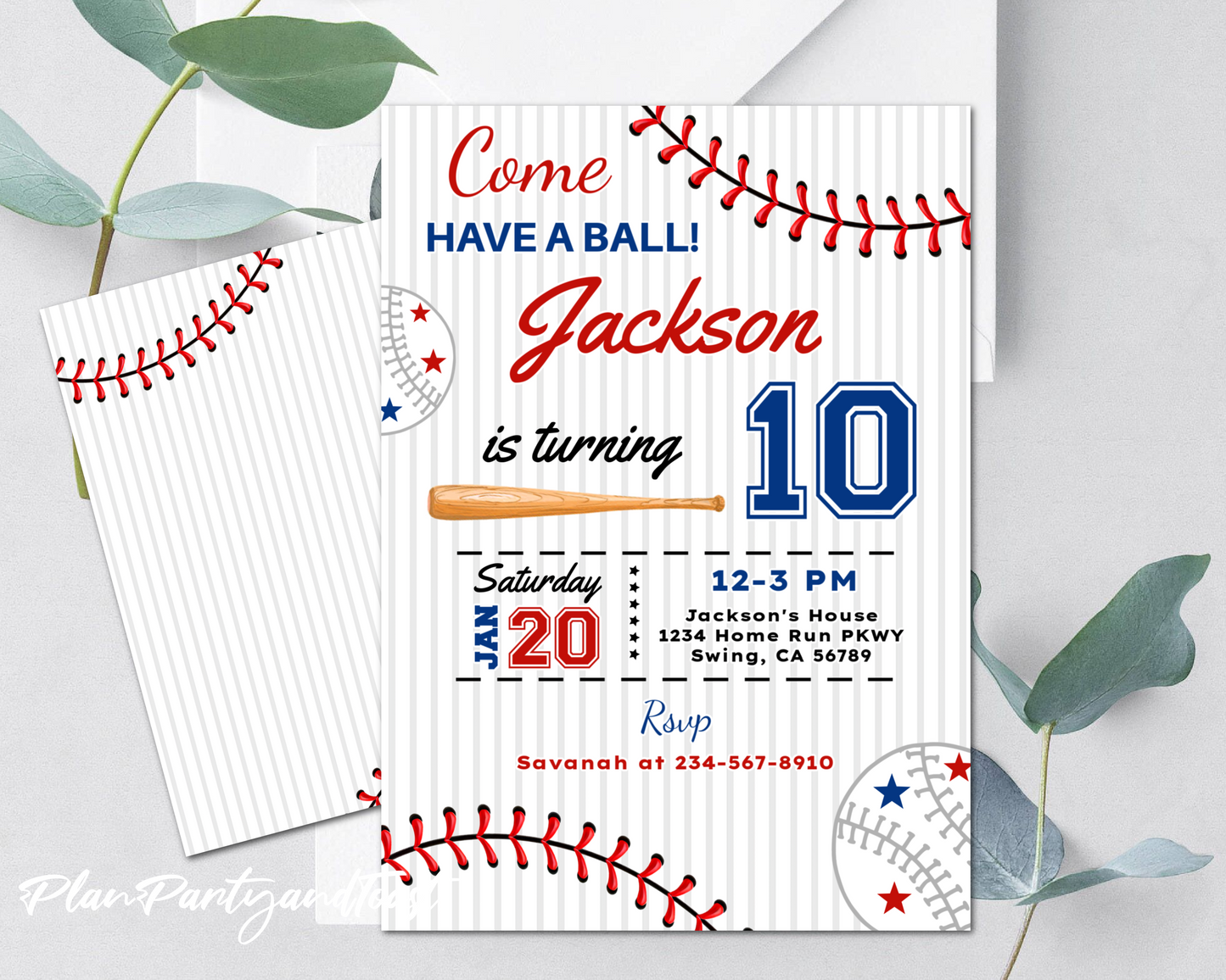 Baseball Birthday Invitation