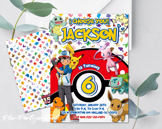 Pokemon birthday invitation 151 Theme!