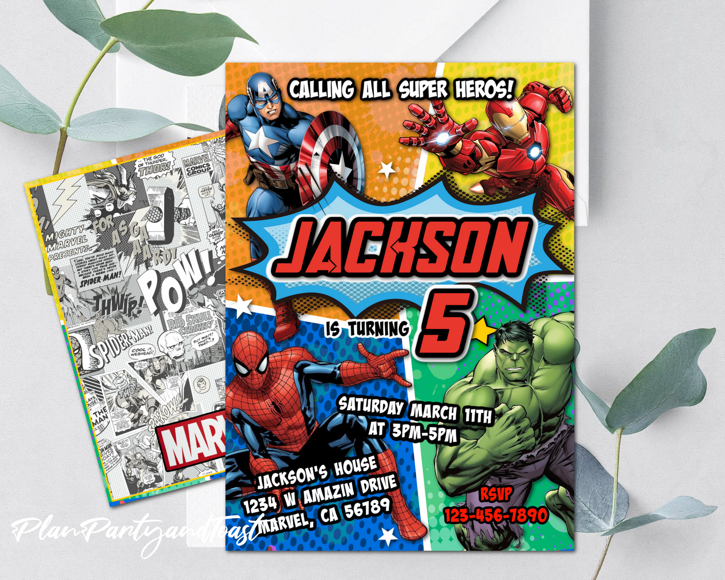 Avengers birthday invitation