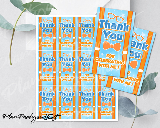 Blippi birthday Thank You Tags