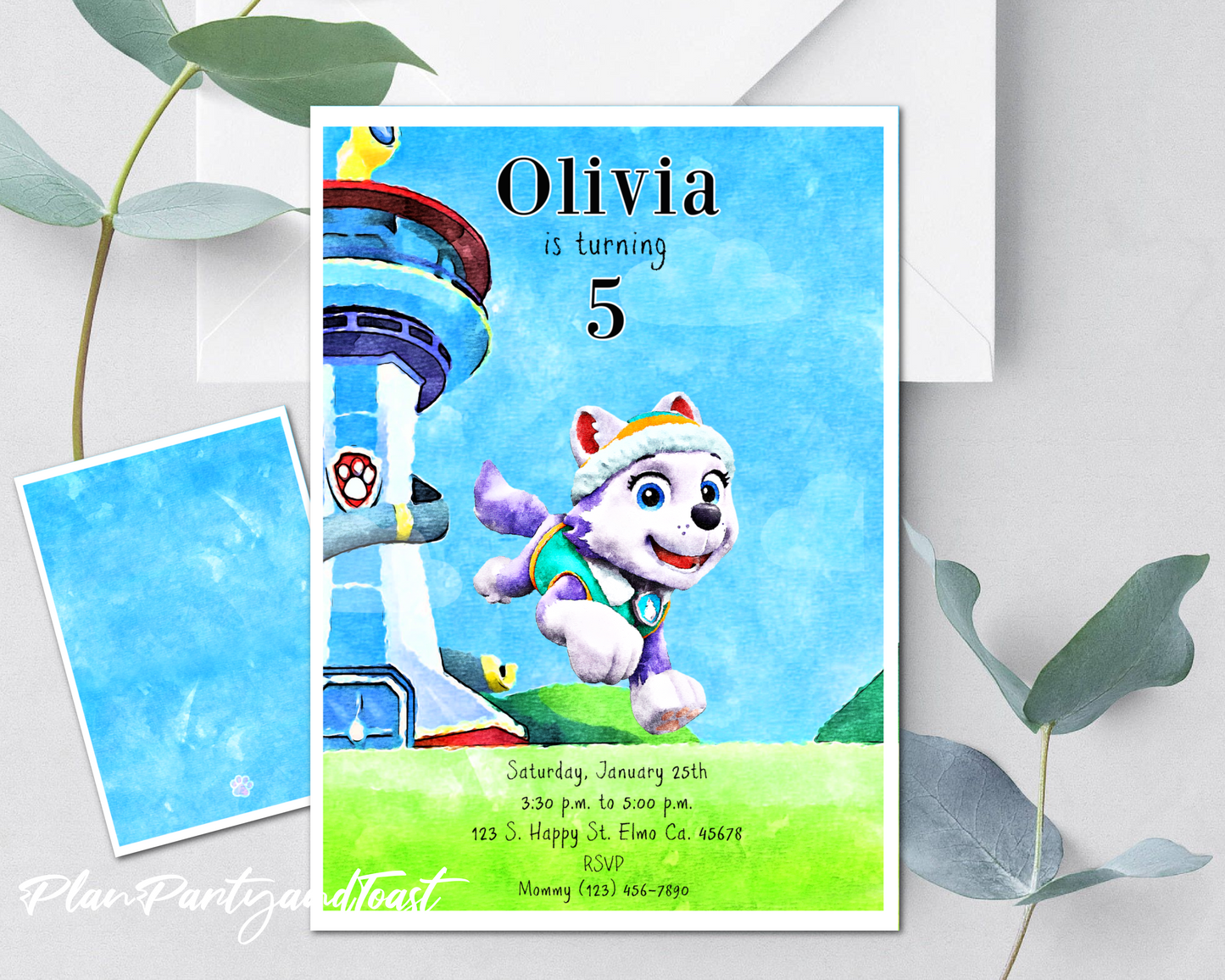 Paw Patrol birthday invitation