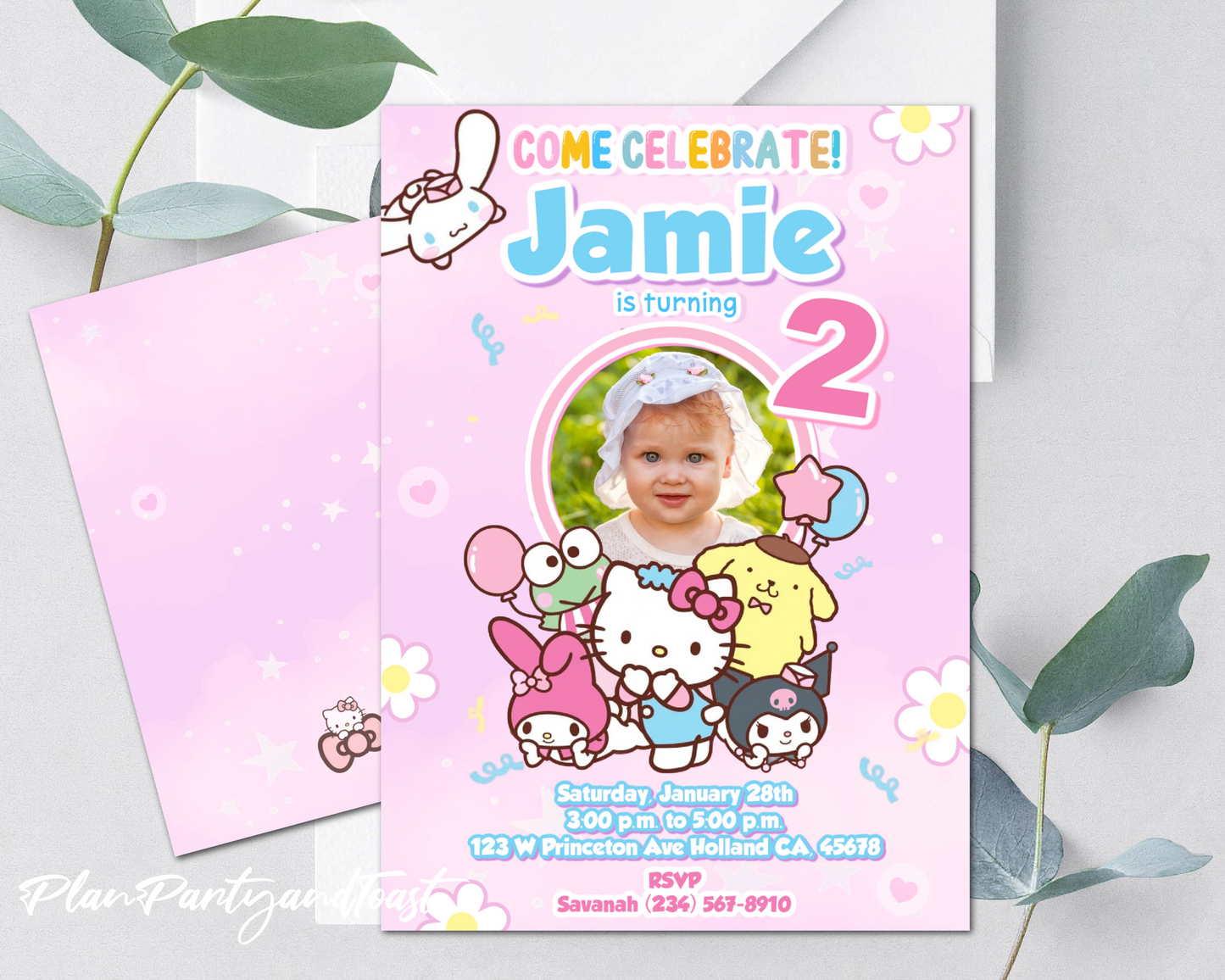 Hello Kitty birthday invitation