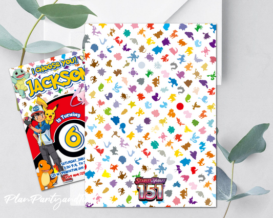Pokemon birthday invitation 151 Theme!