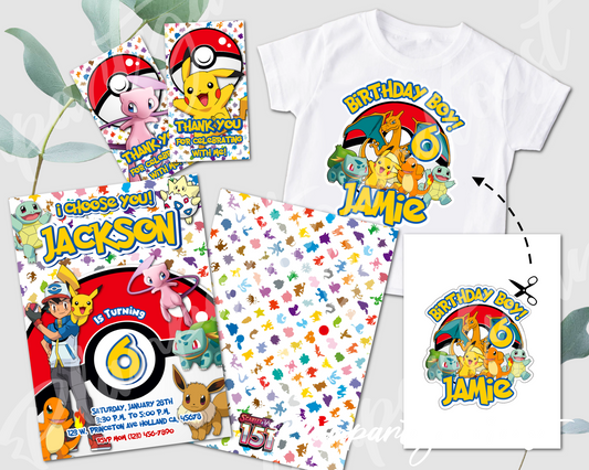 Pokémon birthday invitation bundle 151 Theme!