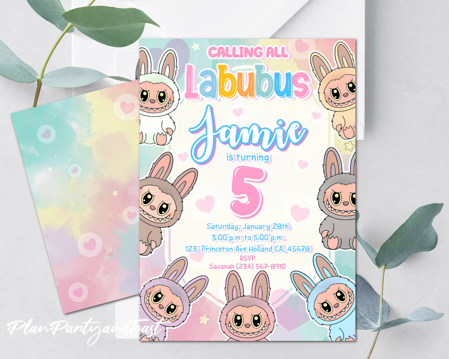 Labubu birthday invitation