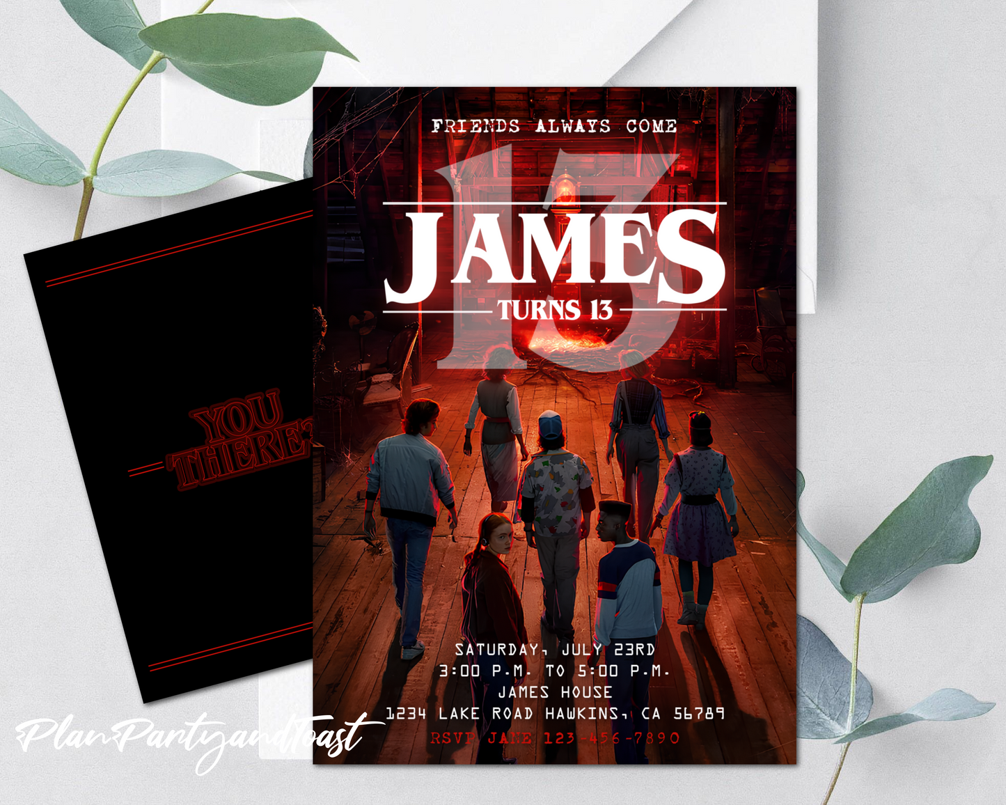 Stranger Things birthday invitation friends always come