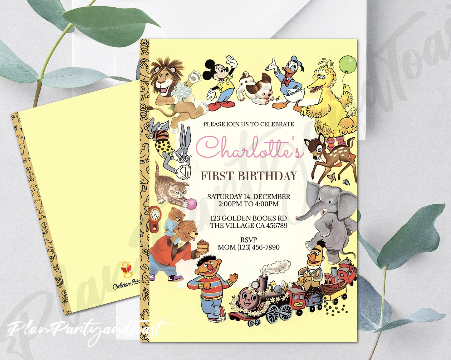Little Golden Book birthday invitation StoryBook Birthday