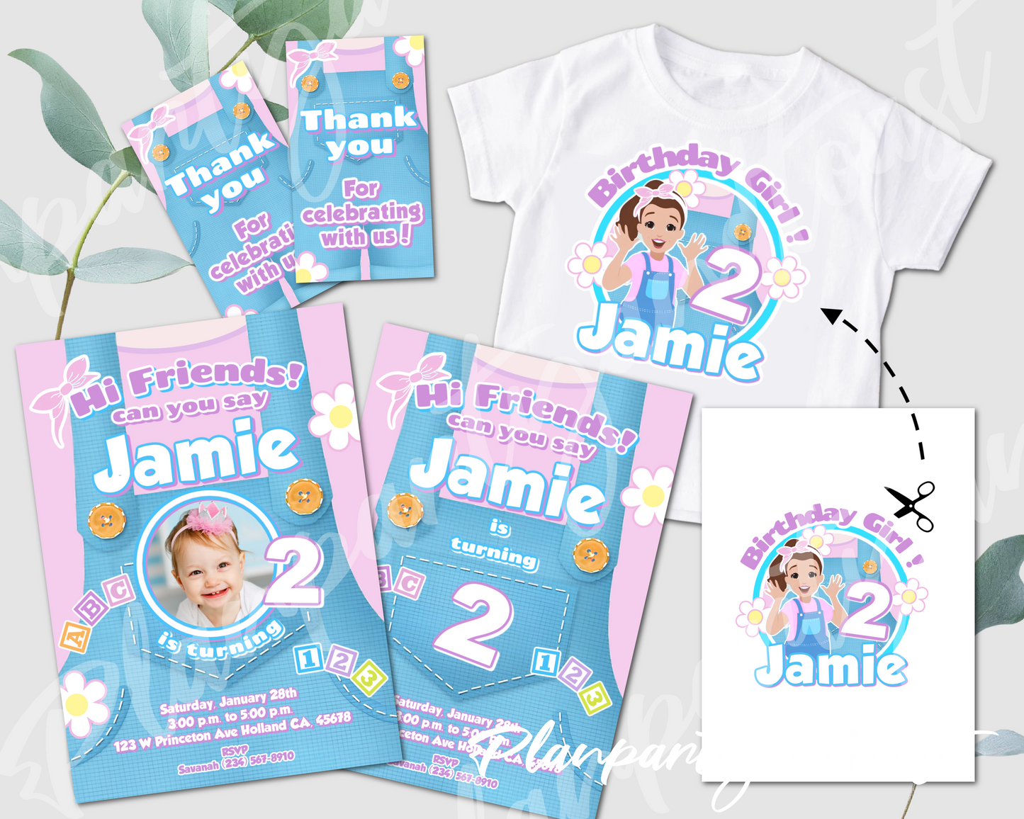 Ms Rachel birthday invitation bundle