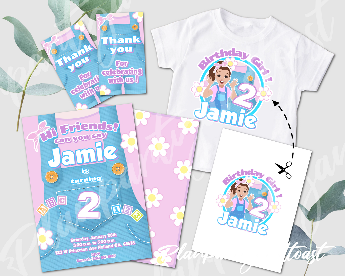Ms Rachel birthday invitation bundle