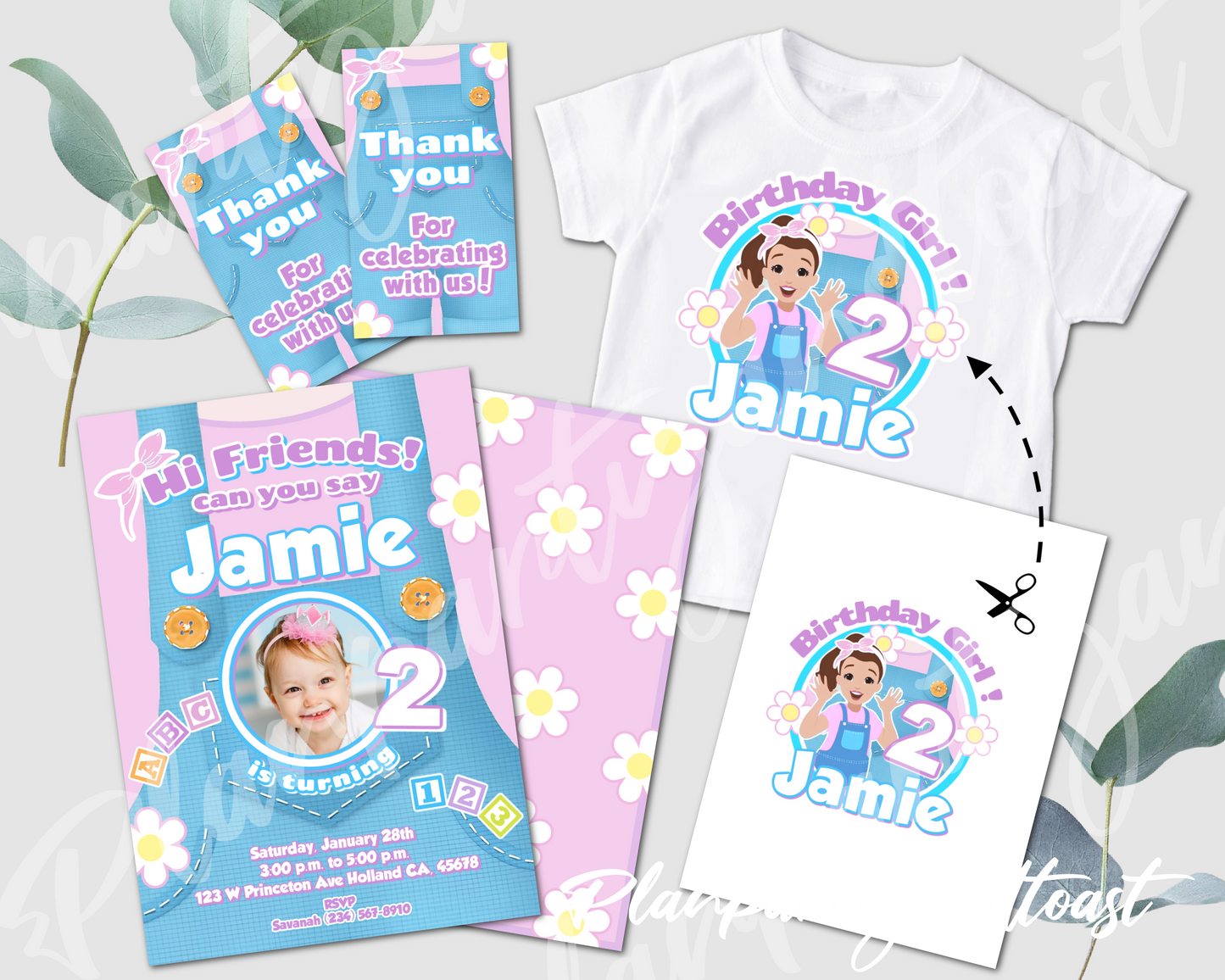 Ms Rachel birthday invitation bundle