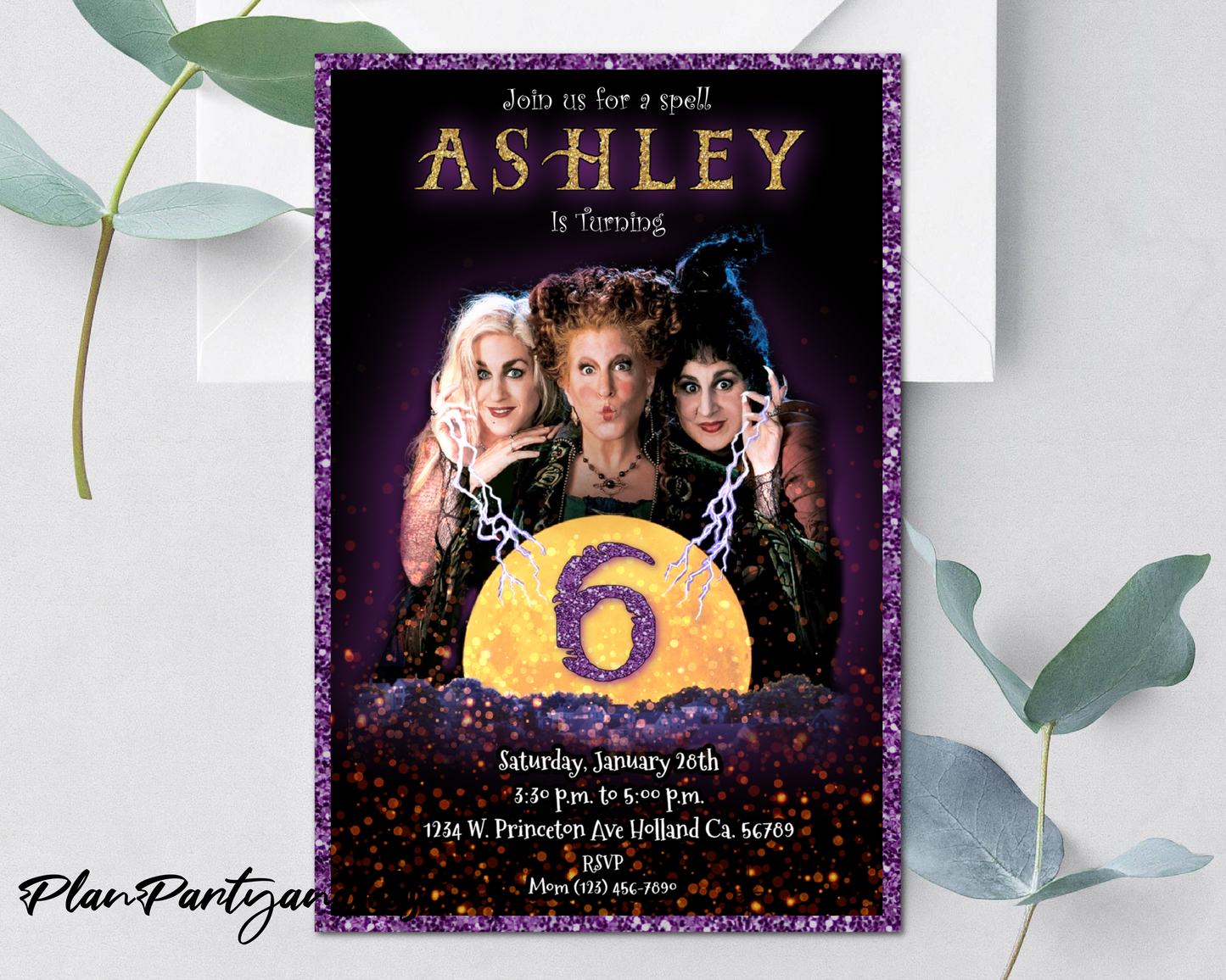 Hocus Pocus birthday invitation