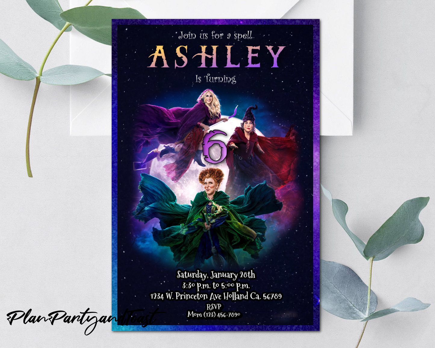 Hocus Pocus birthday invitation