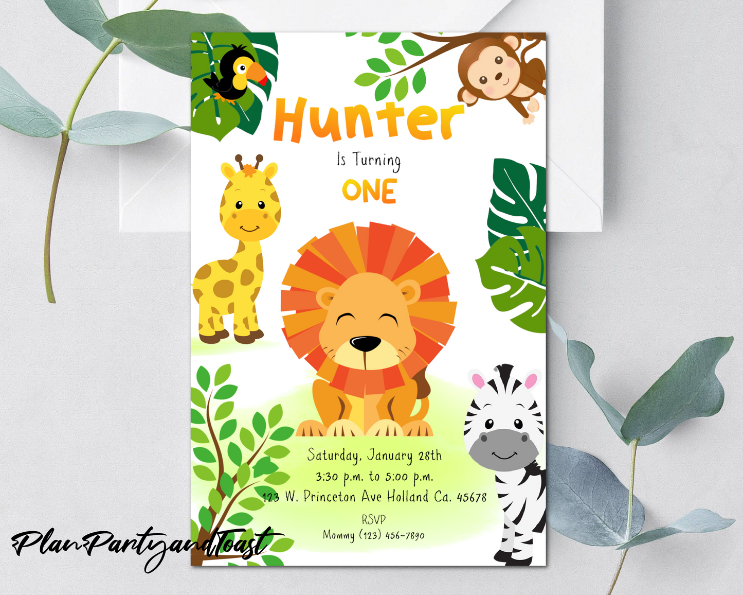 Safari birthday invitation