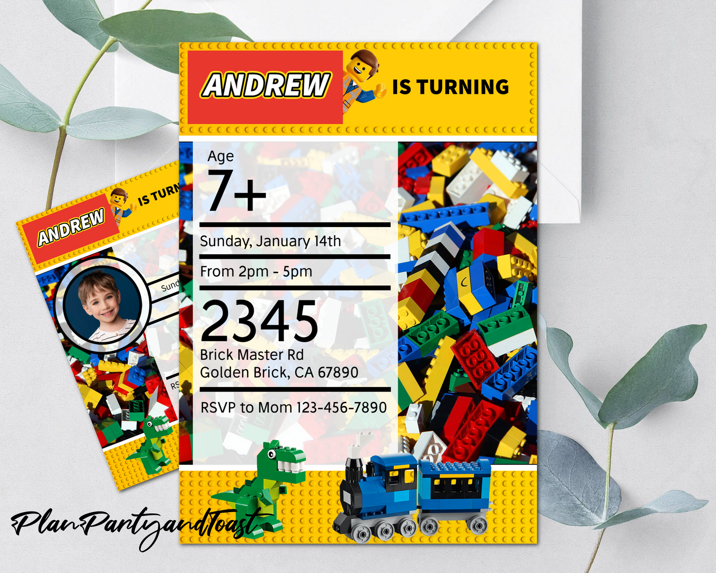 Lego birthday invitation