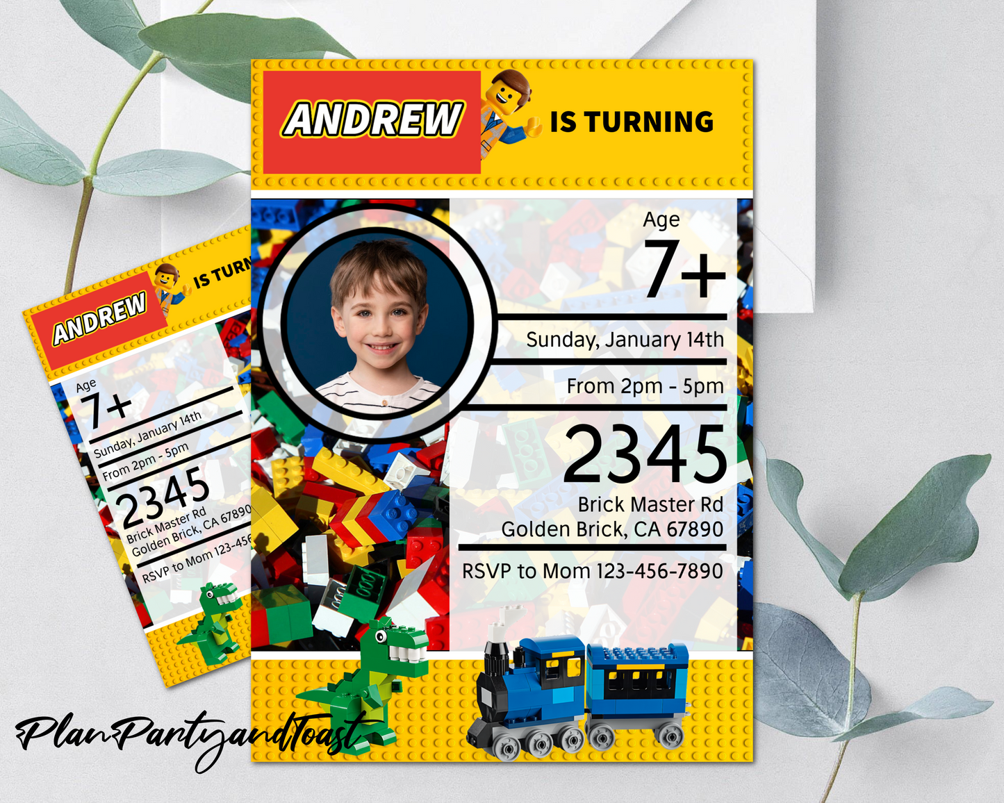 Lego birthday invitation