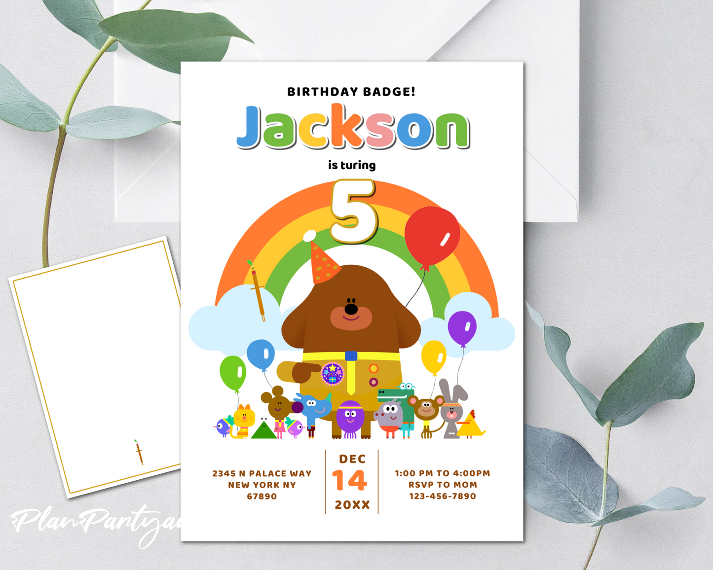 Hey Duggee birthday invitation