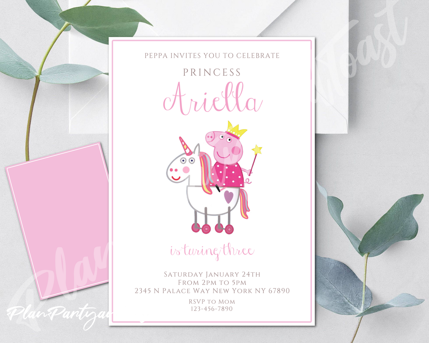 Peppa Pig birthday invitation