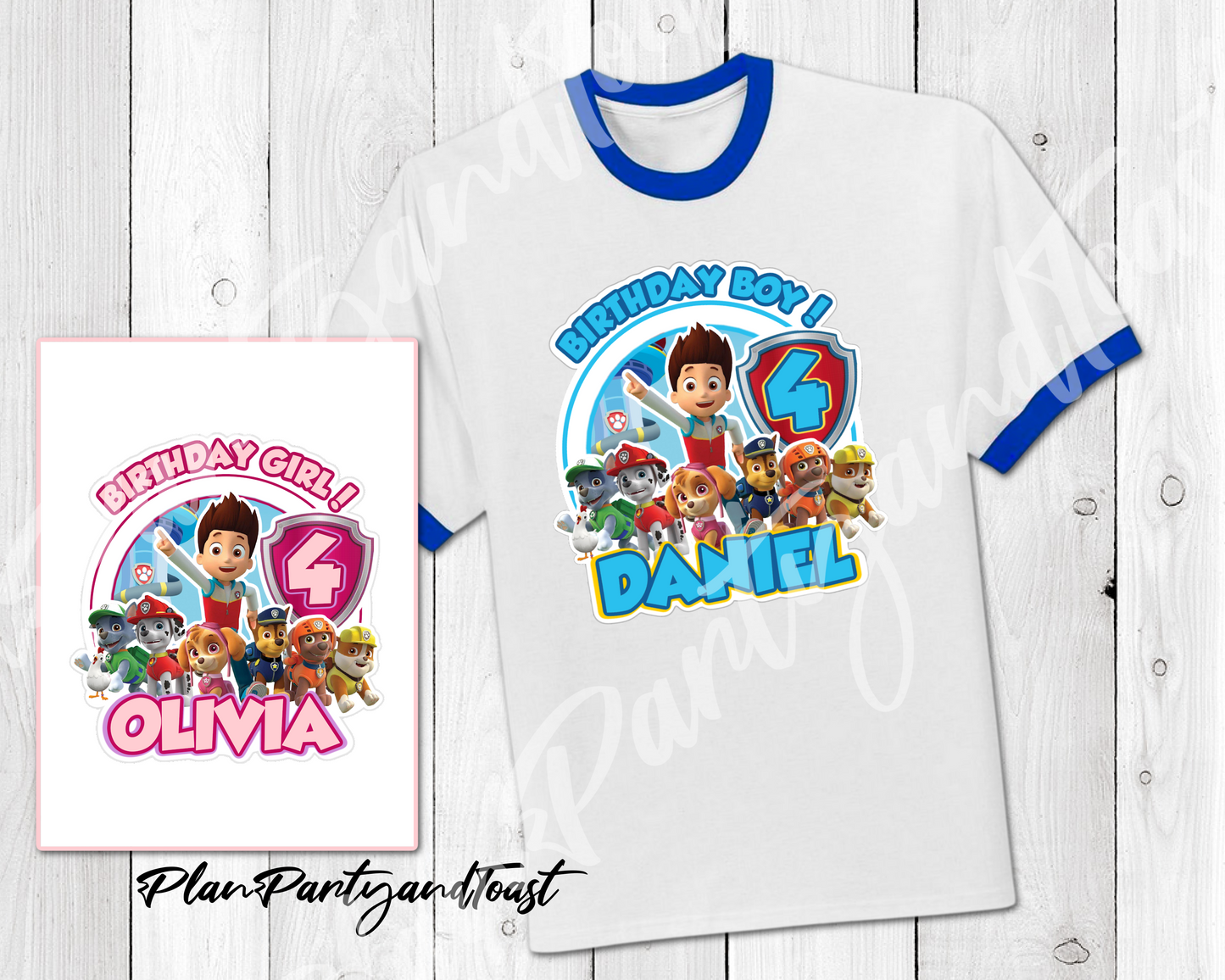 Paw Patrol Birthday T-shirt Digital Iron-On Design