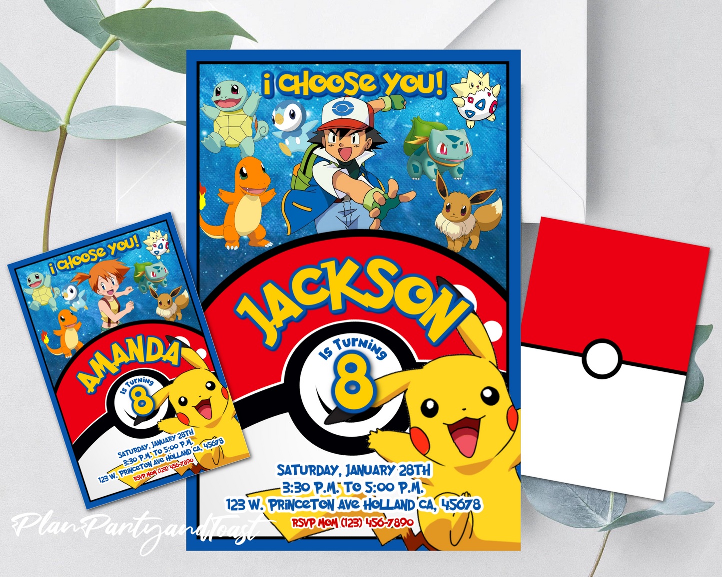 Invito di compleanno Pokemon