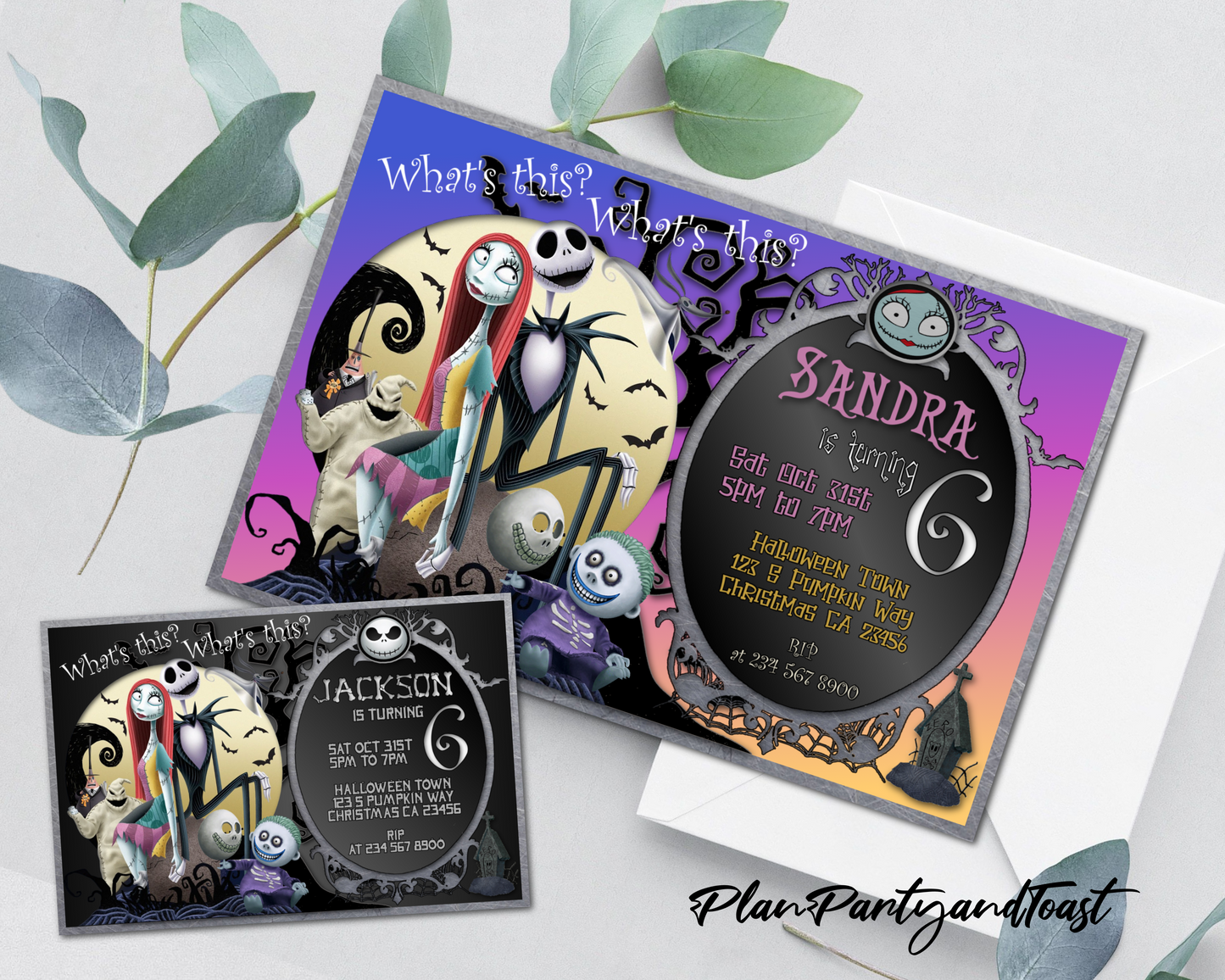 Nightmare Before Christmas birthday invitation
