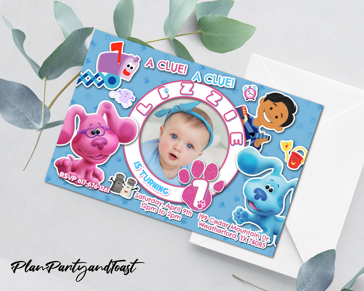 Blue's Clues birthday invitation