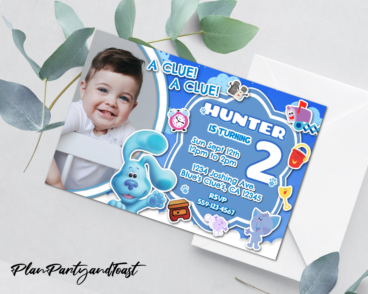 Blue's Clues birthday invitation