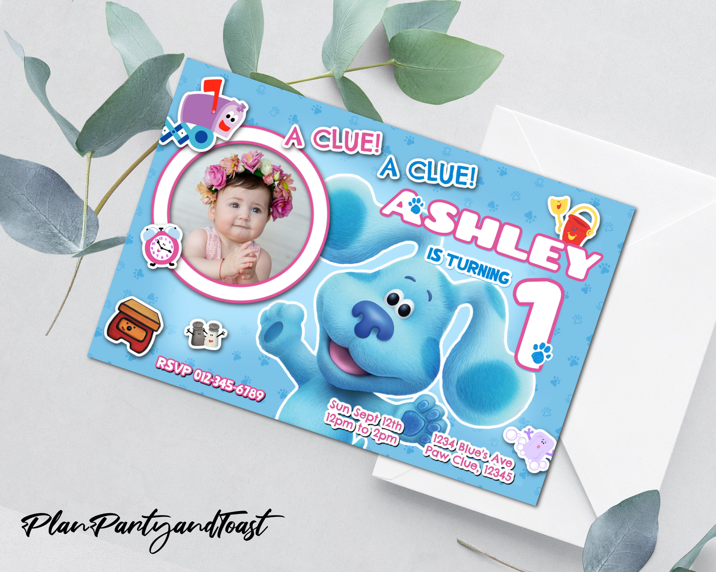 Blue's Clues birthday invitation