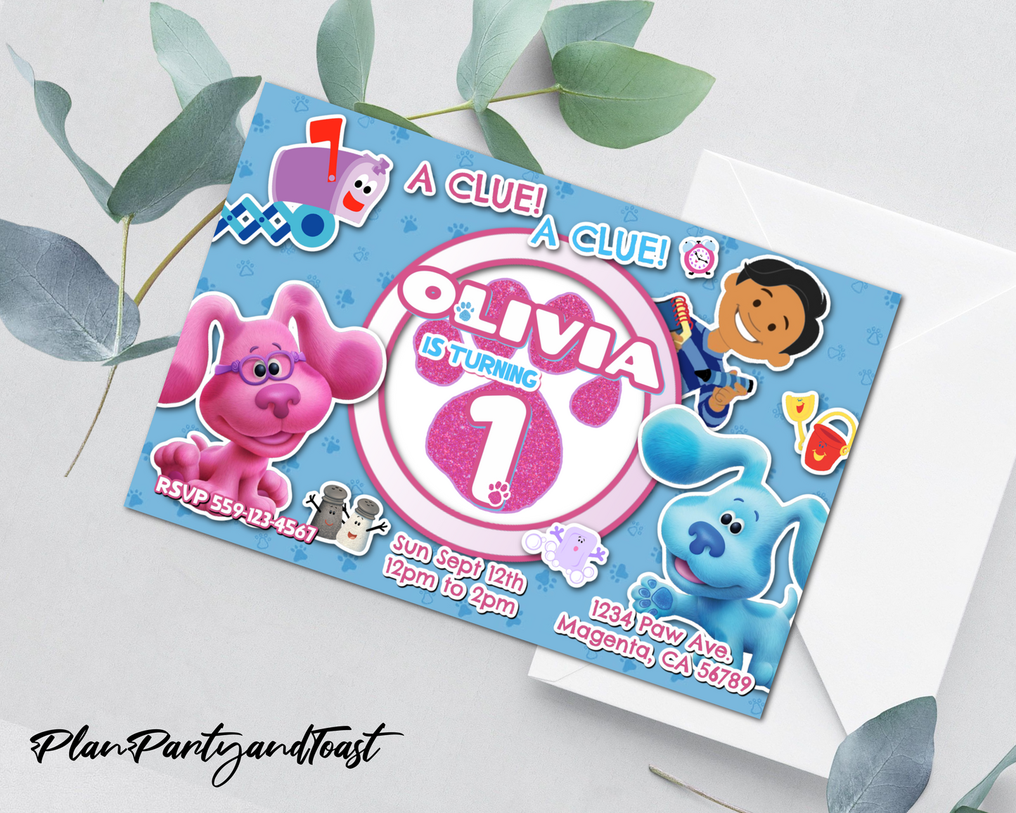 Blue's Clues birthday invitation