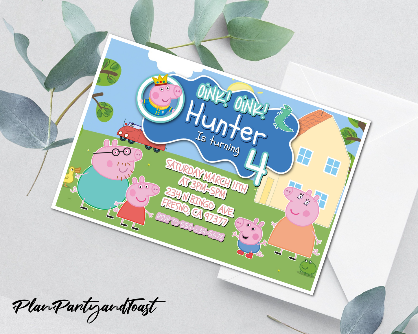 Peppa Pig birthday invitation