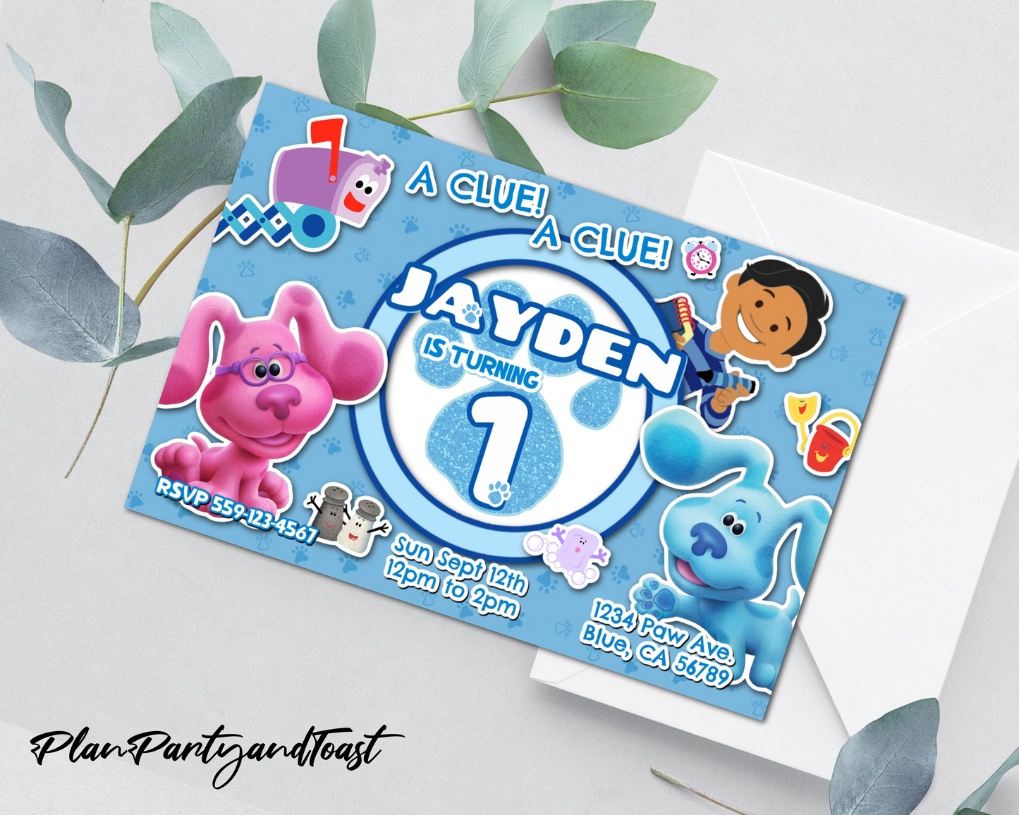 Blue's Clues birthday invitation
