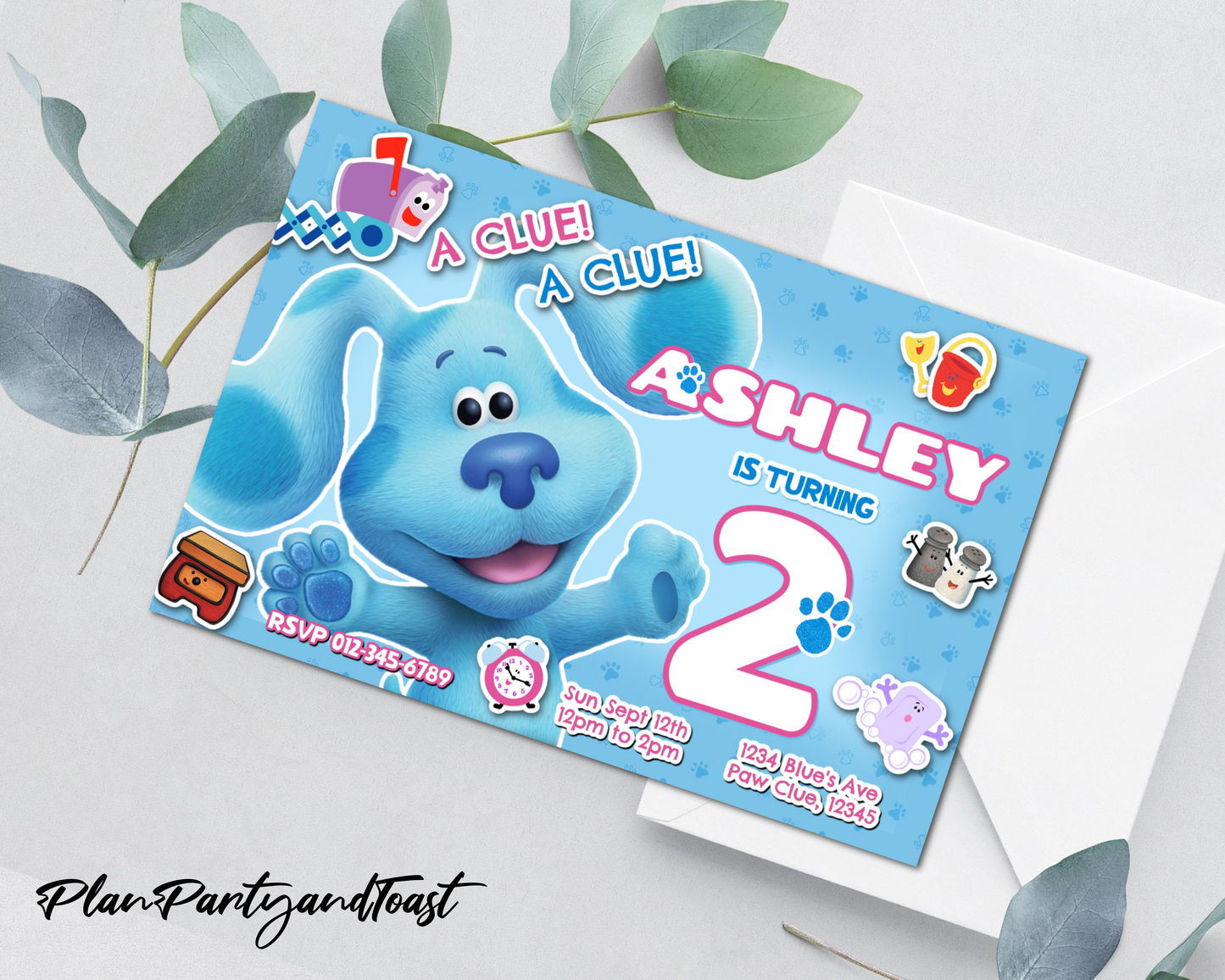 Blue's Clues birthday invitation