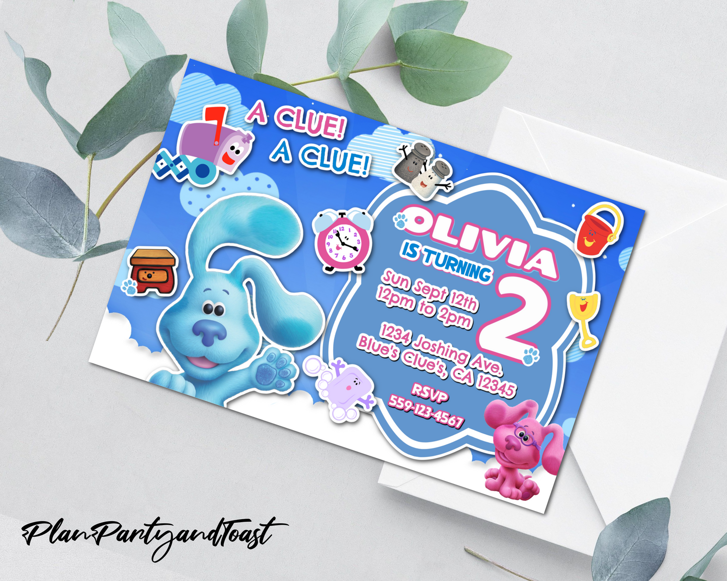 Blue's Clues birthday invitation
