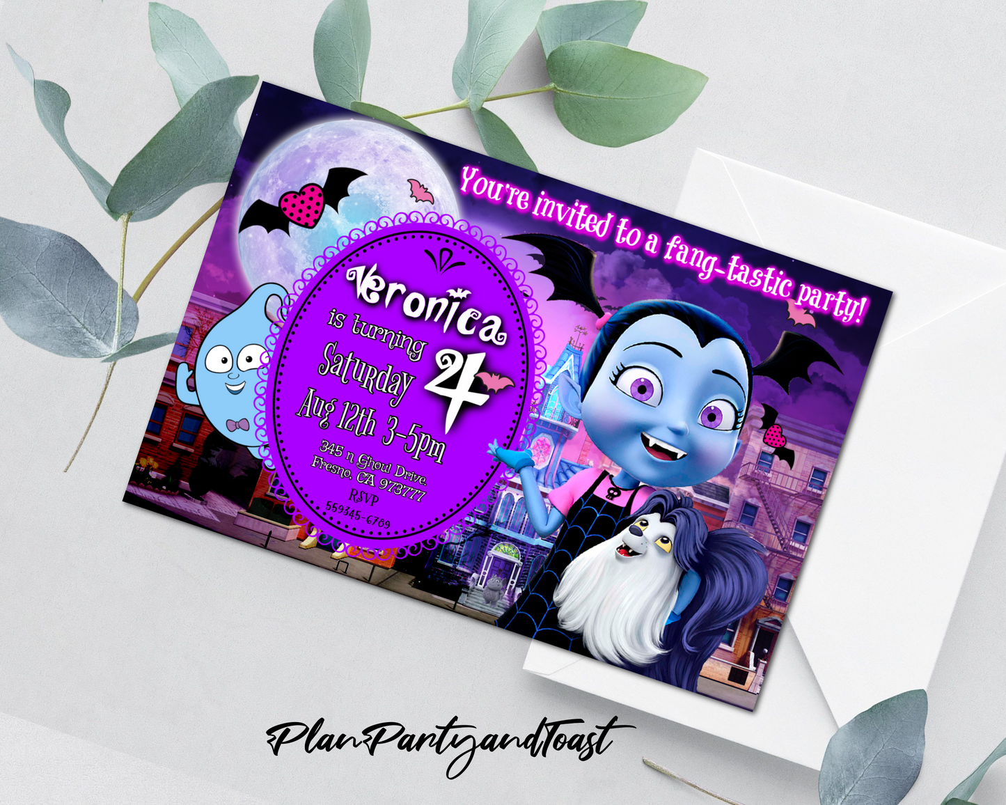 Vampirina birthday invitation