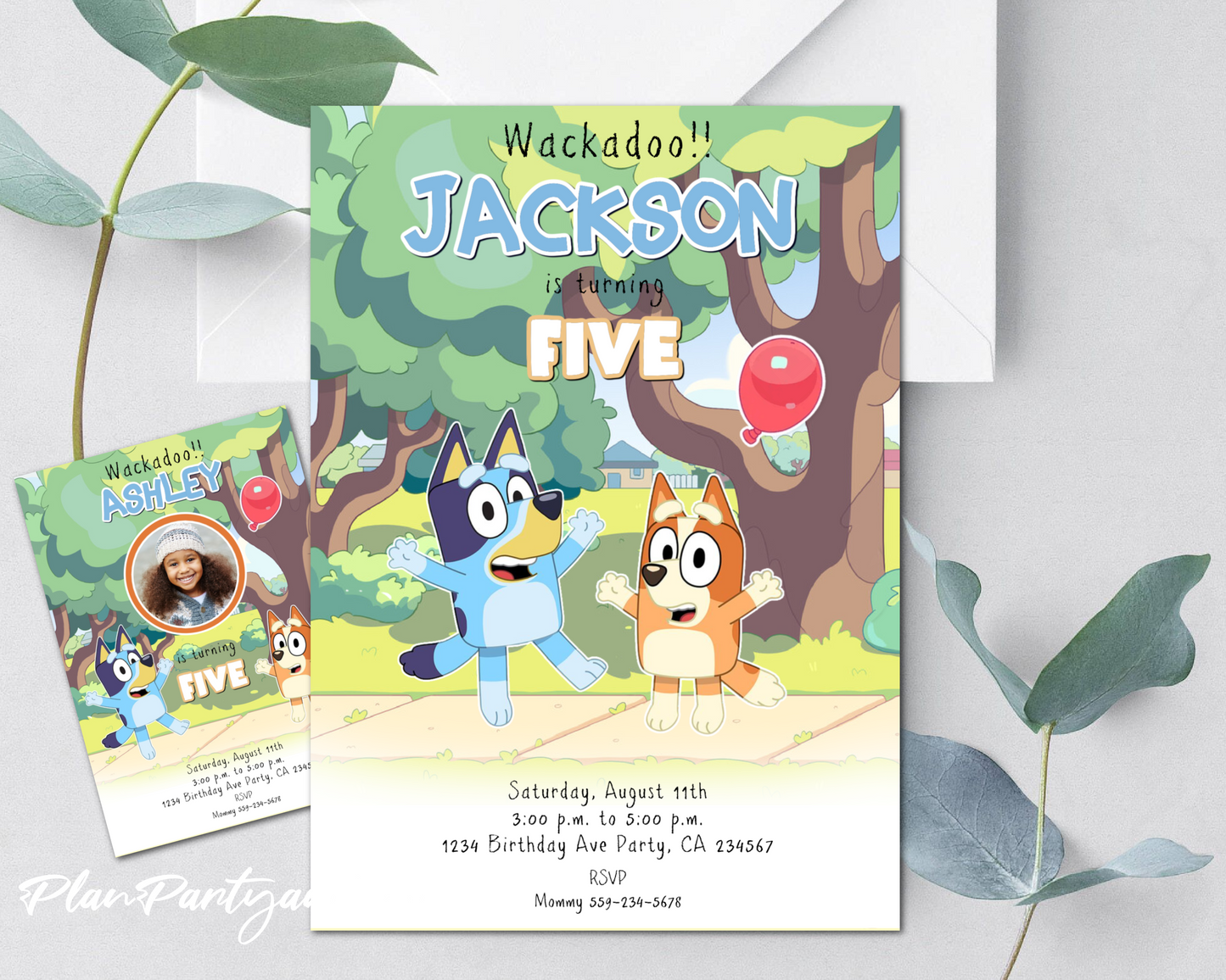 Bluey birthday invitation